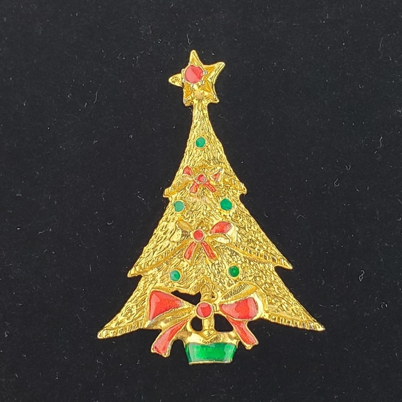 Vintage Christmas tree pin - Picture 1 of 3